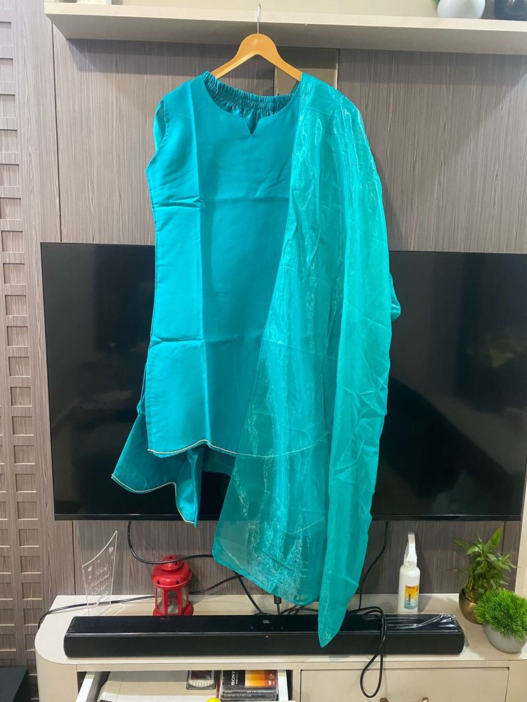 Teal Kurta Set with Dupatta