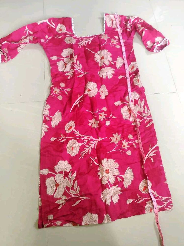 Beautiful Pink Floral Kurta