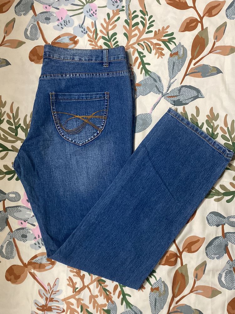 New High waist Straight Fit Blue Denim Jeans Women