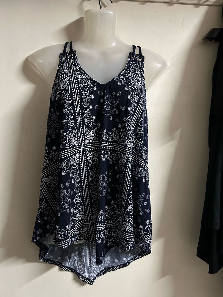 Navy Bandana Print Tank Top