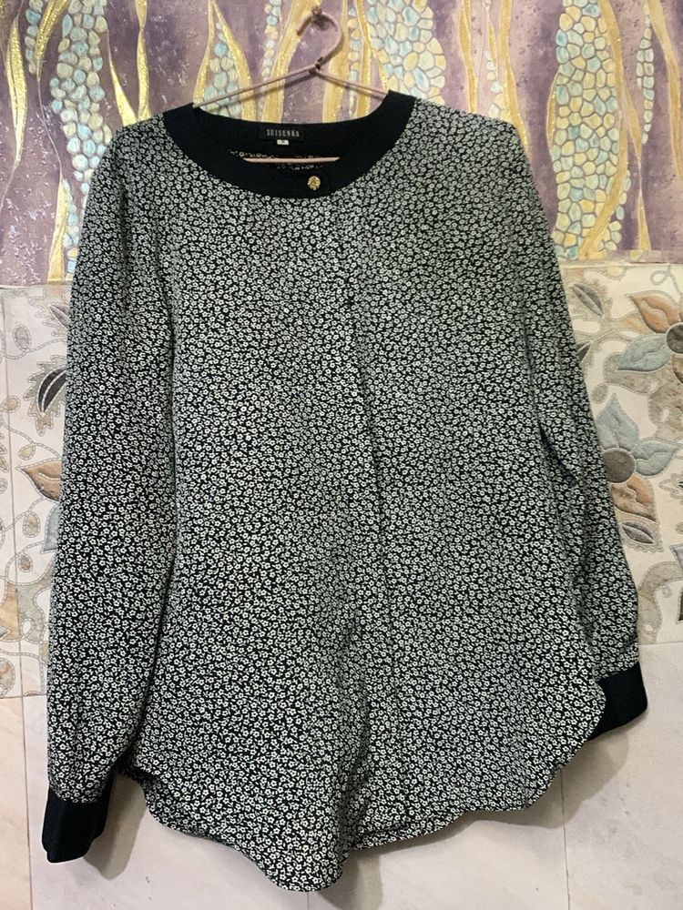 Vintage Floral Print Blouse