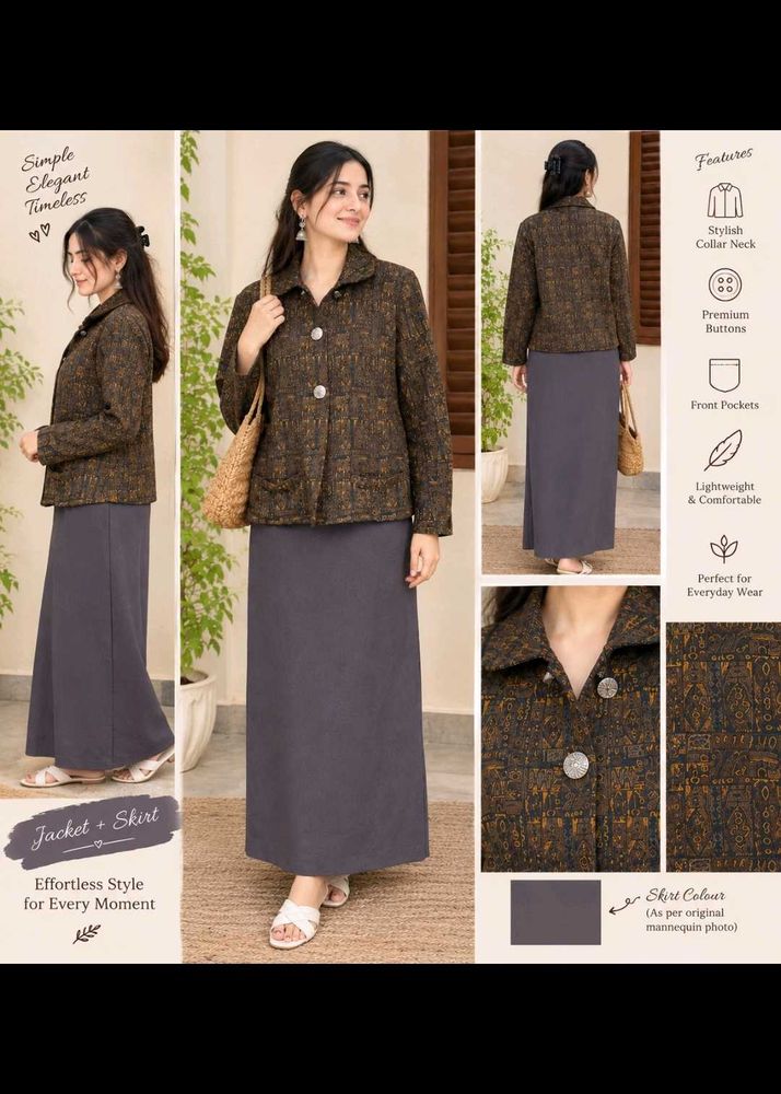 Imported Winter Wear Wrap Skirt &amp; Jacket Set