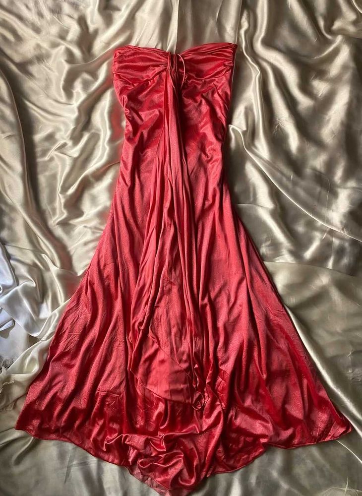 Coral Strapless Dress
