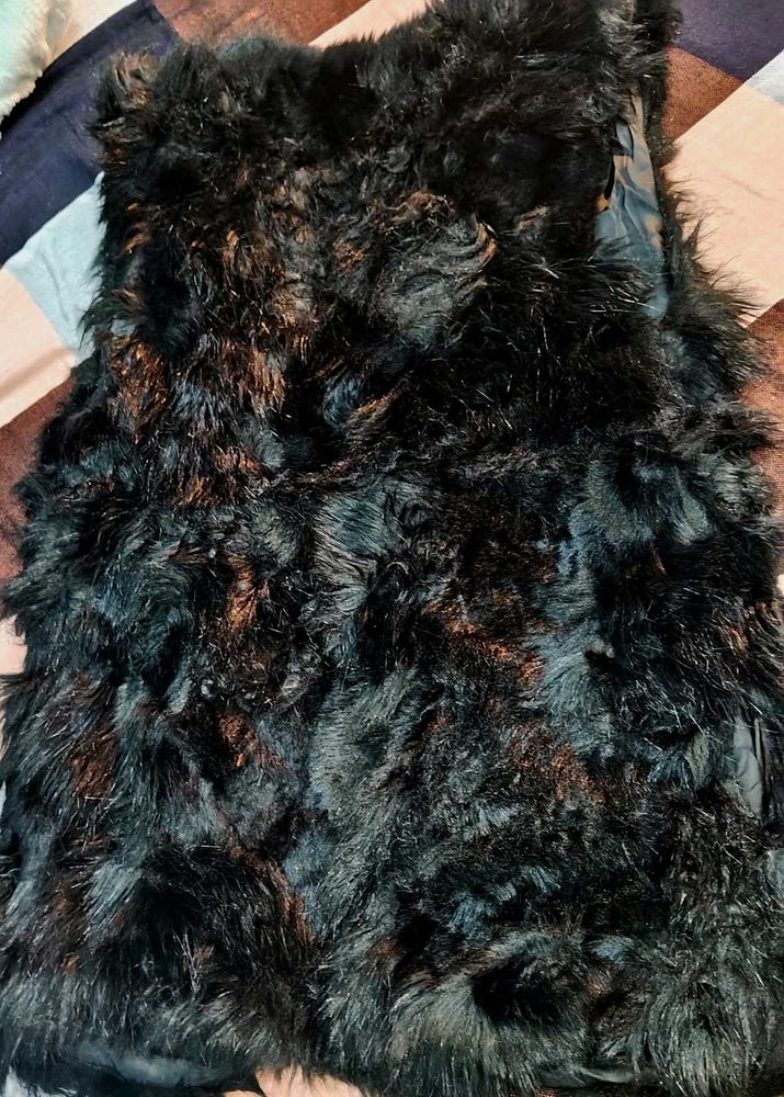 Black Faux Fur Vest