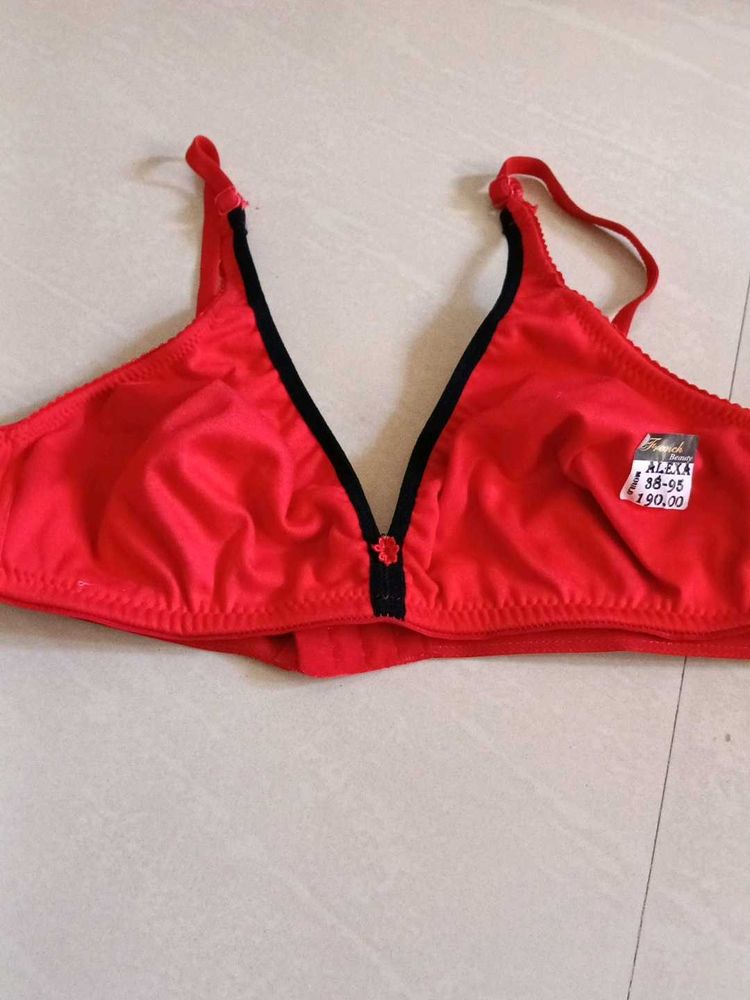 Red Bra with Black Trim