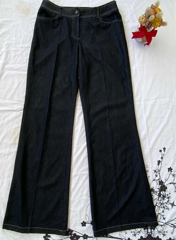 Low Rise Navy Bootcut Jeans