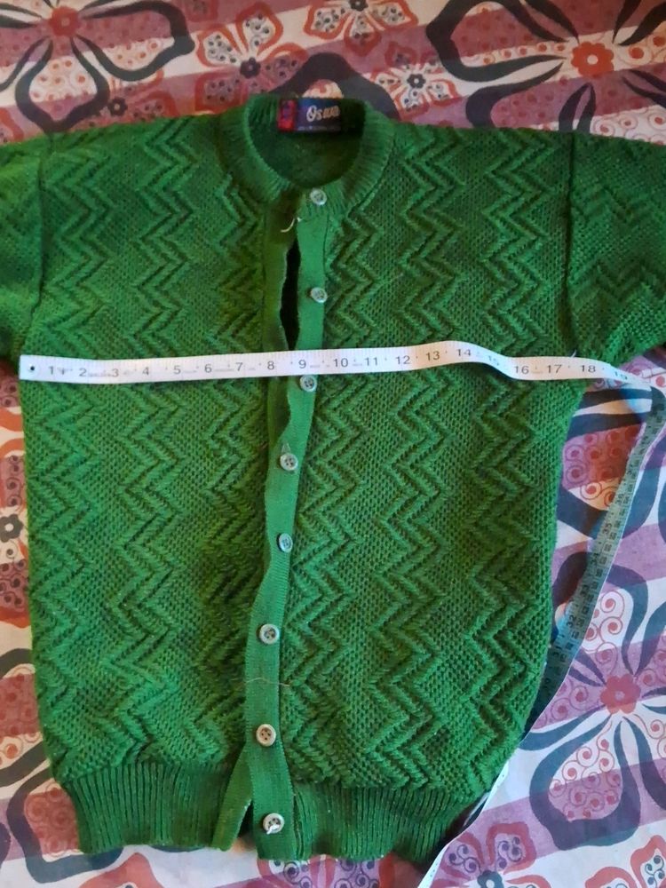 Vintage Green Knitted Cardigan