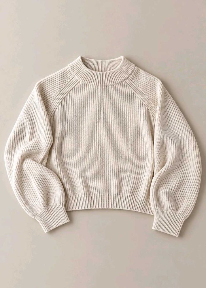 RIBBED MOCK NECK SWEATER