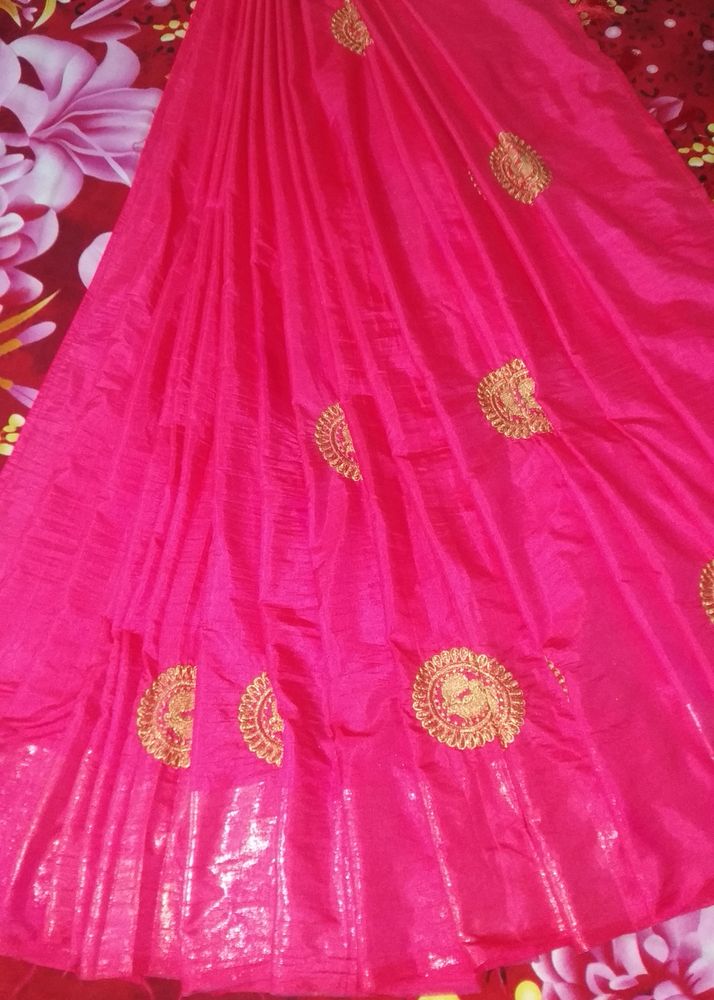 Milkish Pink Soft Saree