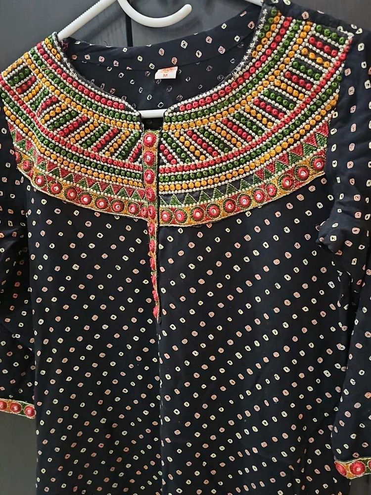 Stylish Black Polka Dot Kurta