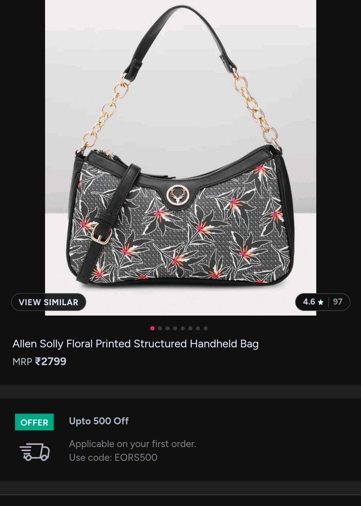 Allen Solly.    Stylish Floral Pattern Handbag