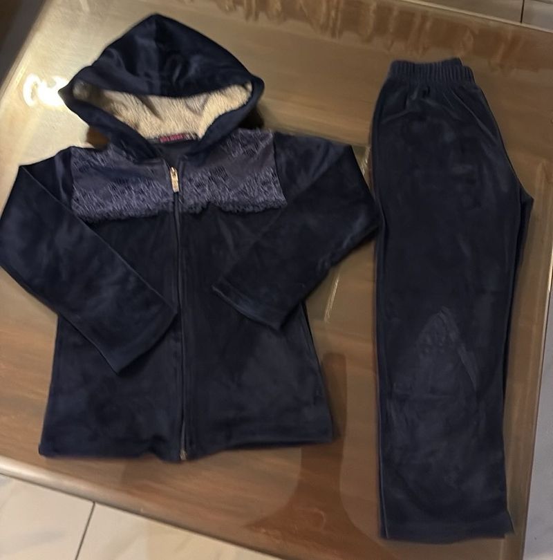 Cozy Blue Velour Tracksuit
