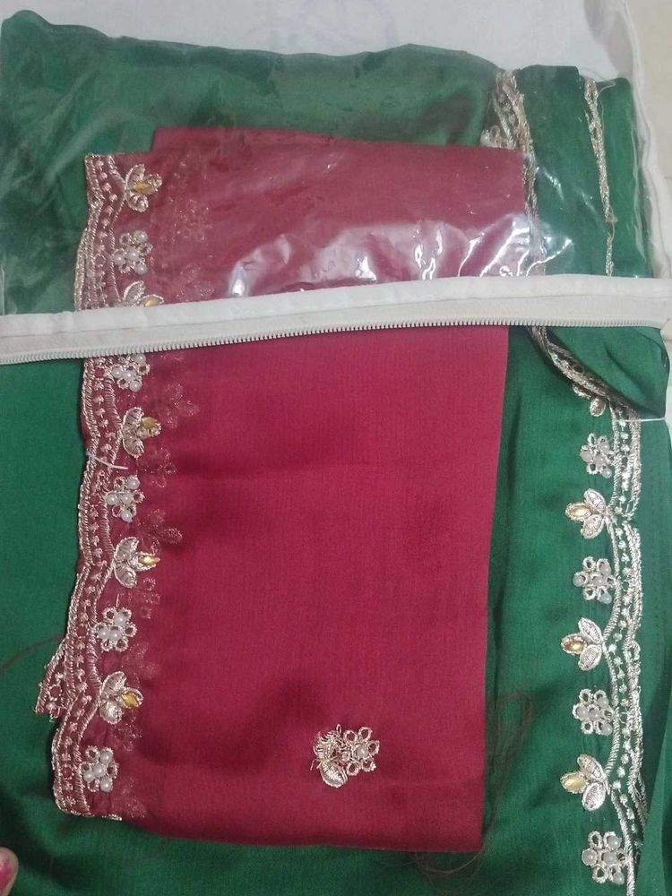 Embroidered Saree with Blouse Piece