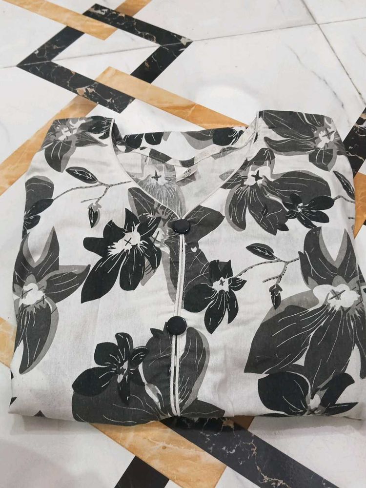 Chic Floral Print Kurta