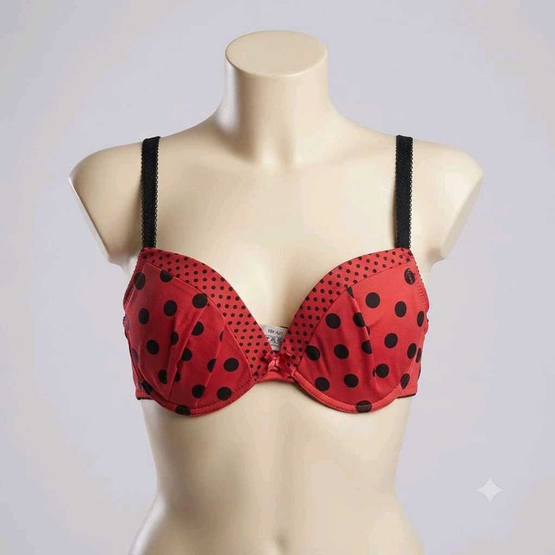 Red🥰 Polka Dot Bra