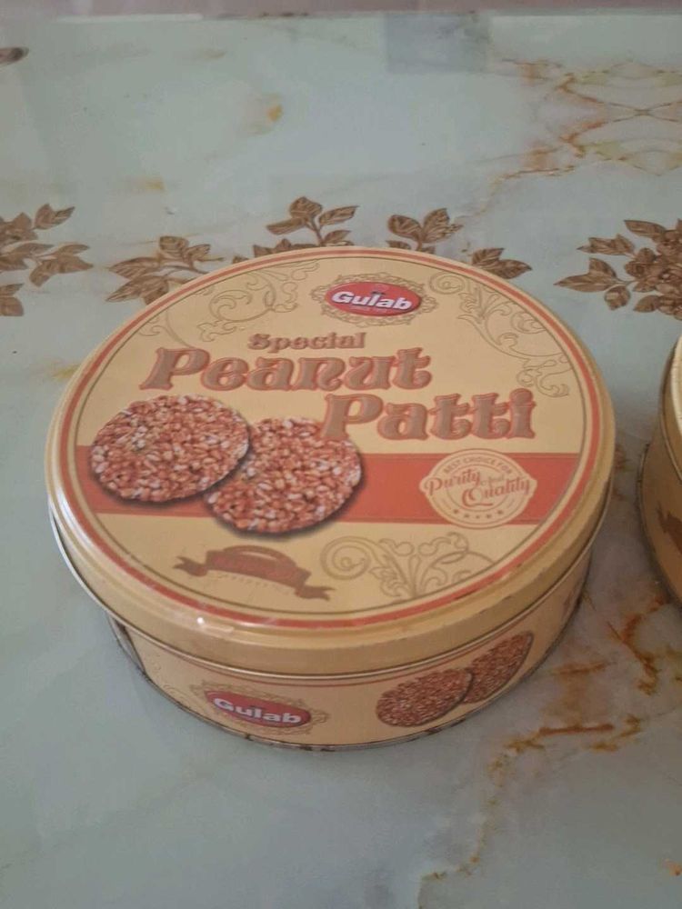 Empty Gulab Special Peanut Patti Tin