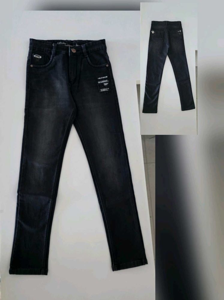 Boy's Charcoal Grey Washed Jeans