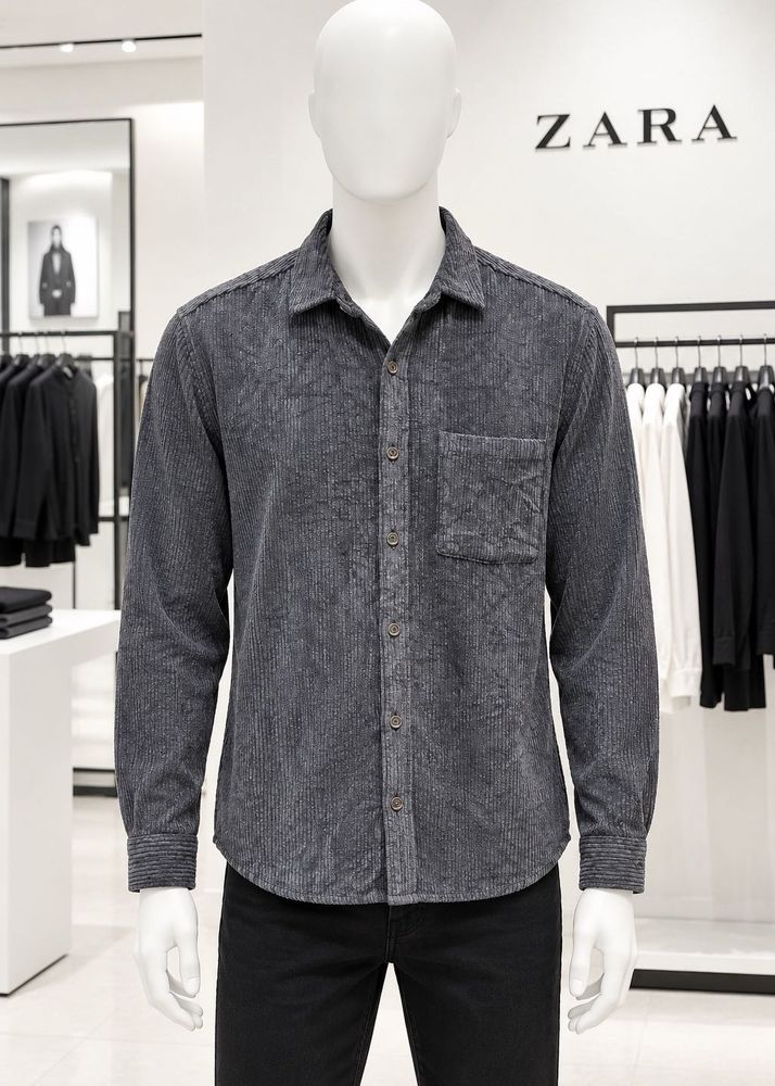 Zara Men's Corduroy Button-Up Shirt