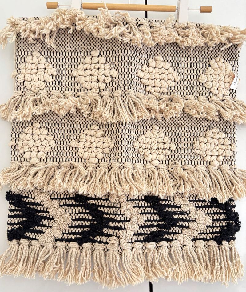 Boho woven cushion cover