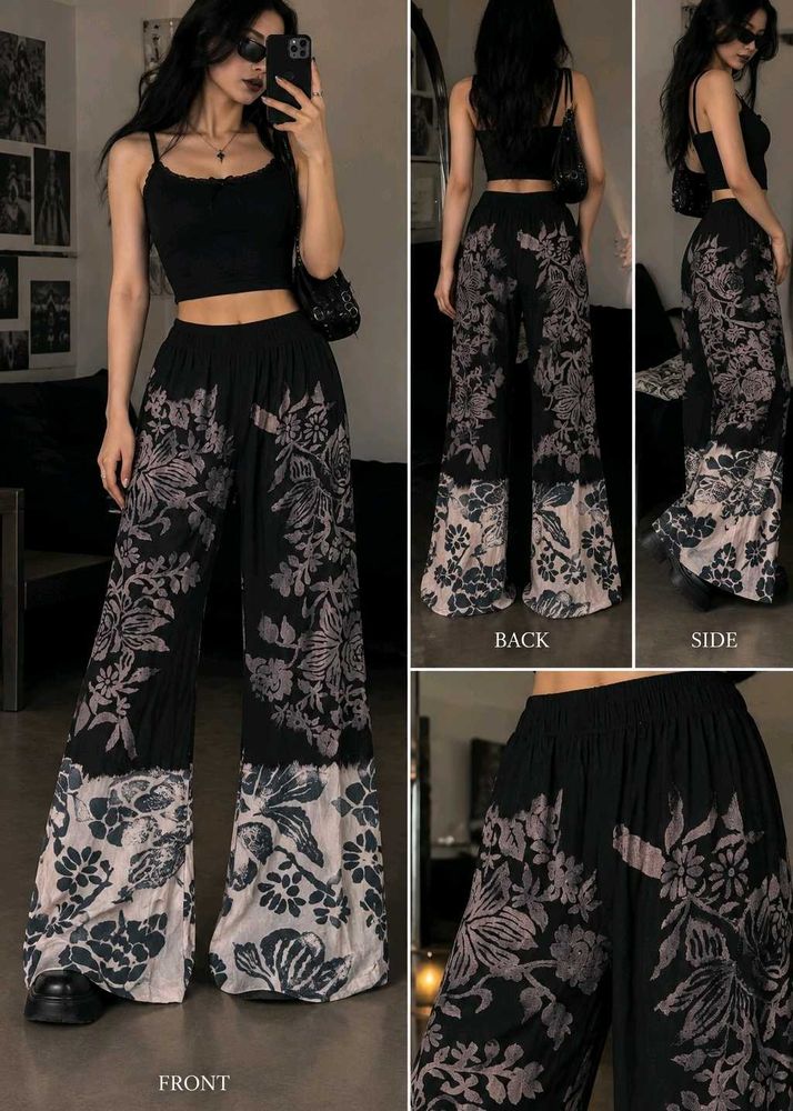 Boho Floral Print Palazzos