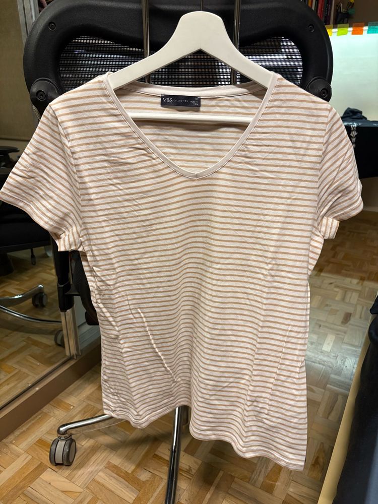 Striped V-Neck T-Shirt