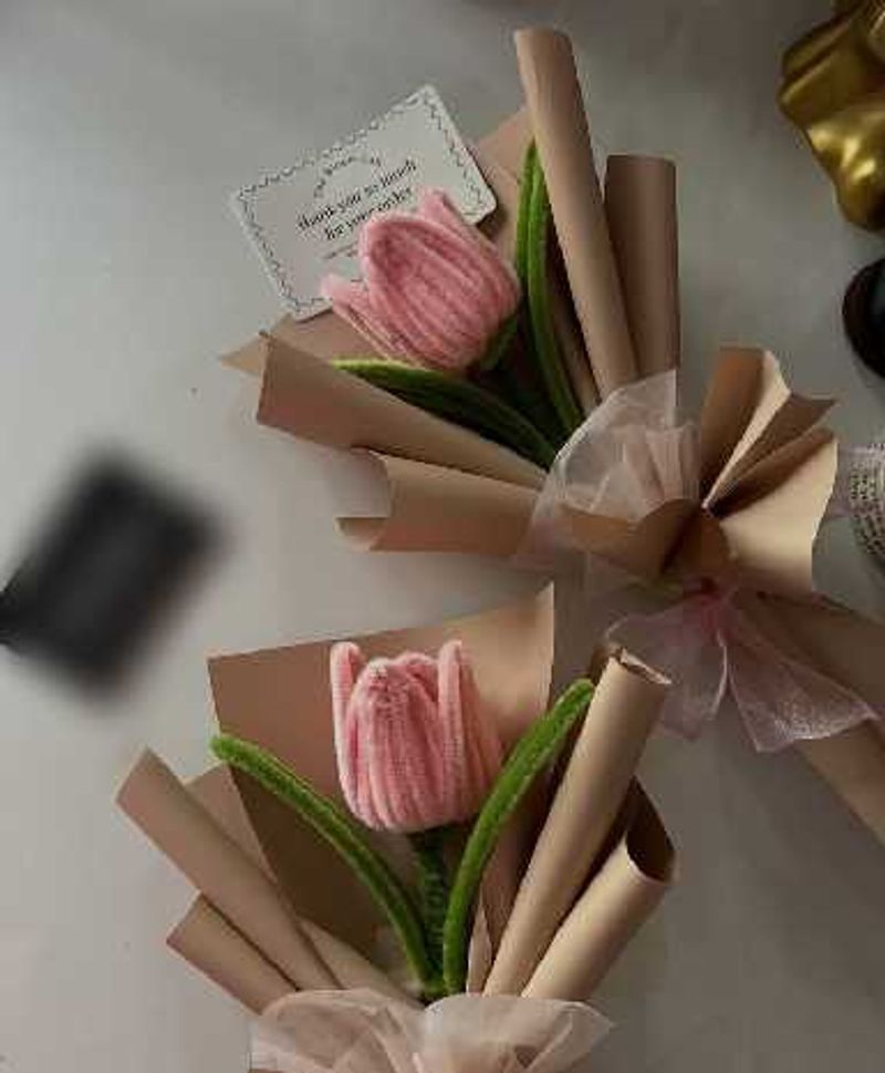Handmade Crochet Tulip Bouquet