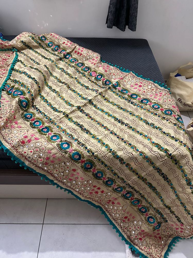 Embroidered Dupatta with Mirror Work
