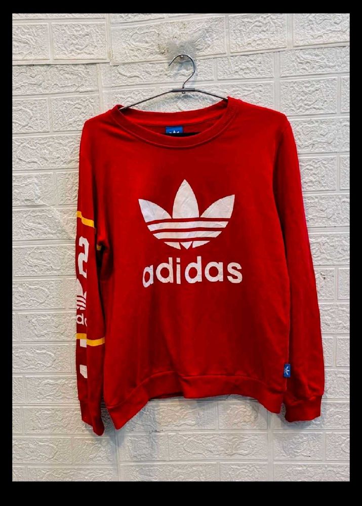 Adidas Red Crewneck Sweatshirt