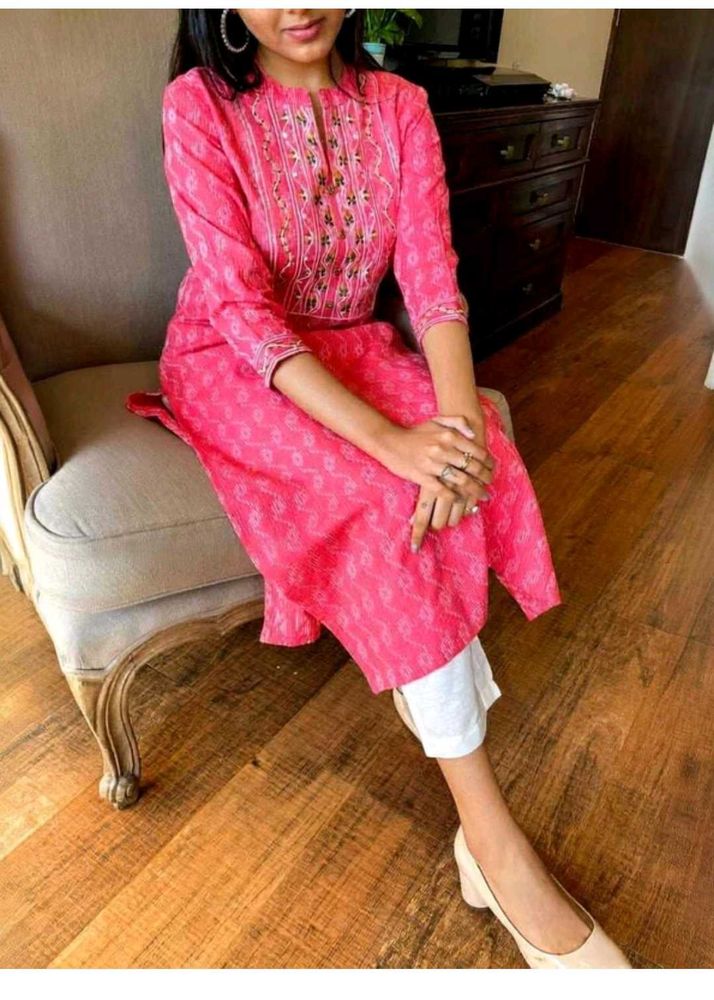 New Pink Embroidered Kurta Set