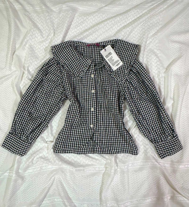 Cute Checks Ruffles Top