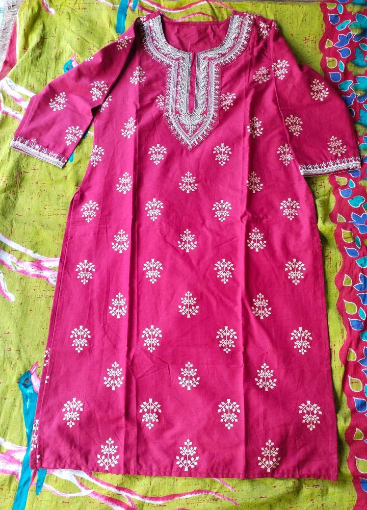 Embroidered maroon Kurta