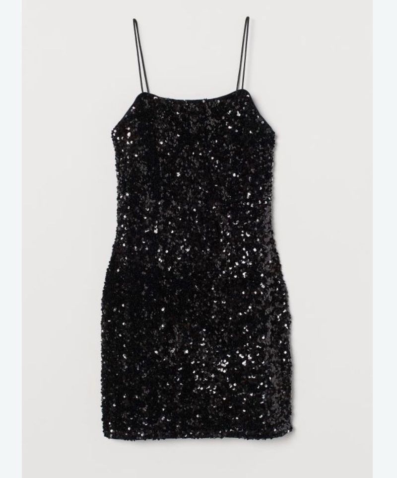 Sparkly Black Mini Dress hnm