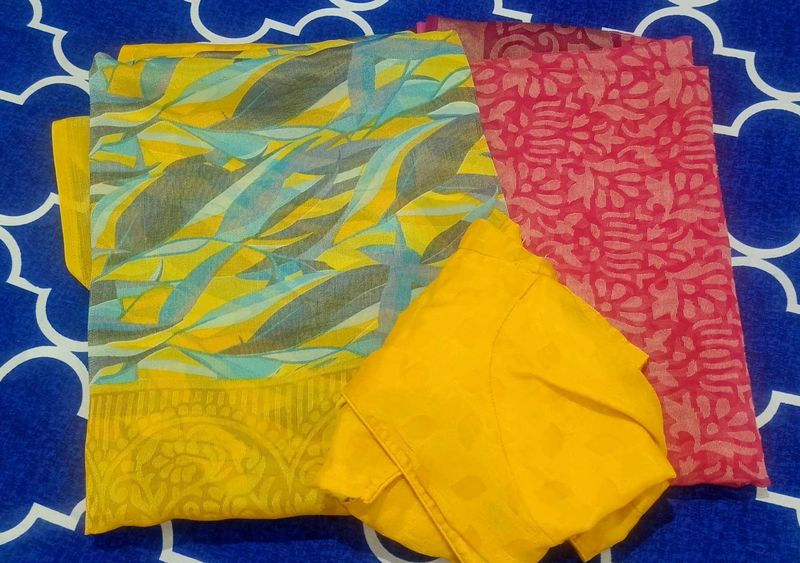 2  --Vibrant Yellow Saree with Bl