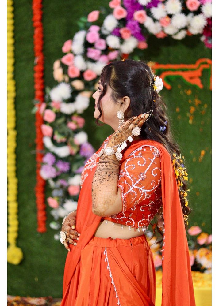 Vibrant Orange Lehenga Choli Set