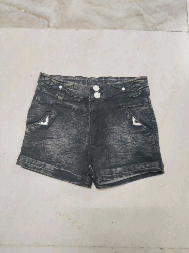 Denim High-Waisted Shorts