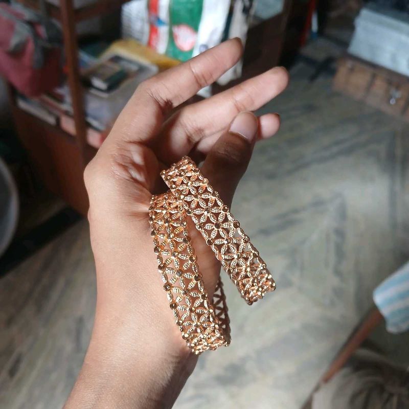 Elegant Rose Gold Tone Bangles