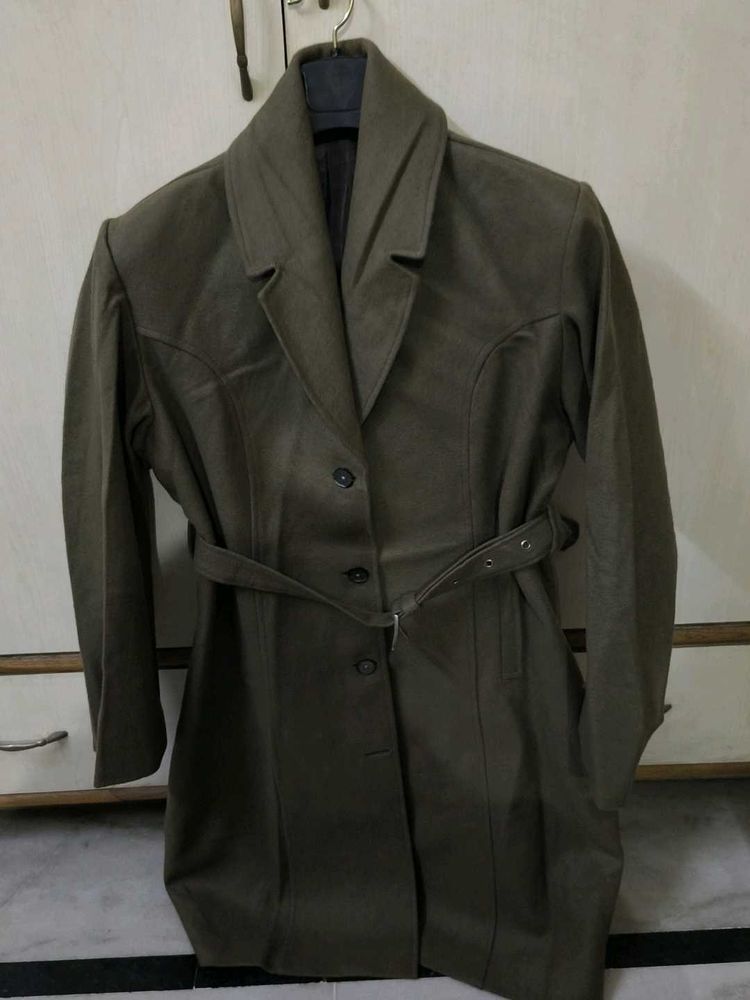 unisex imported Stylish Olive Green Trench Coat