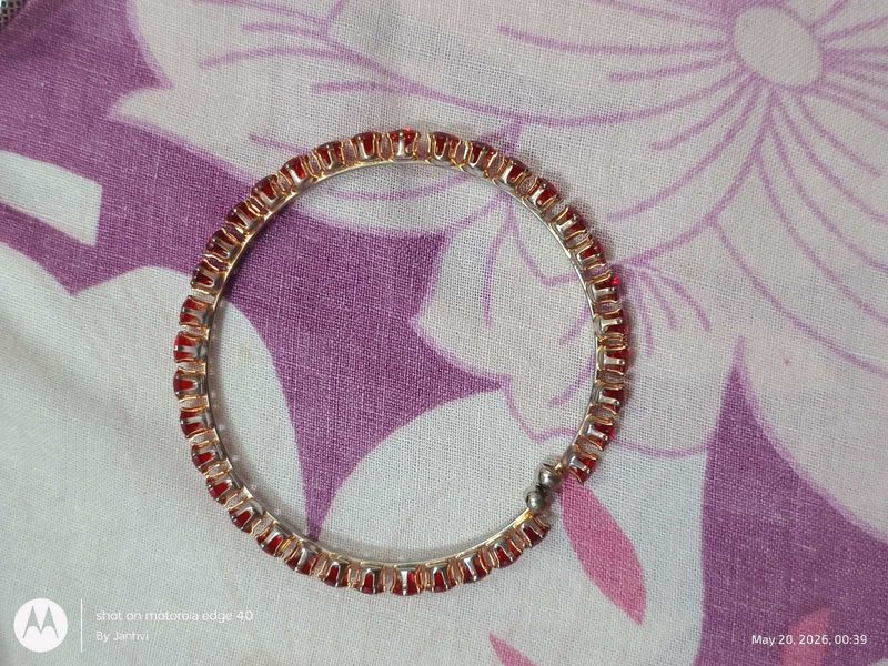 Elegant Red Stone Bangle Bracelet