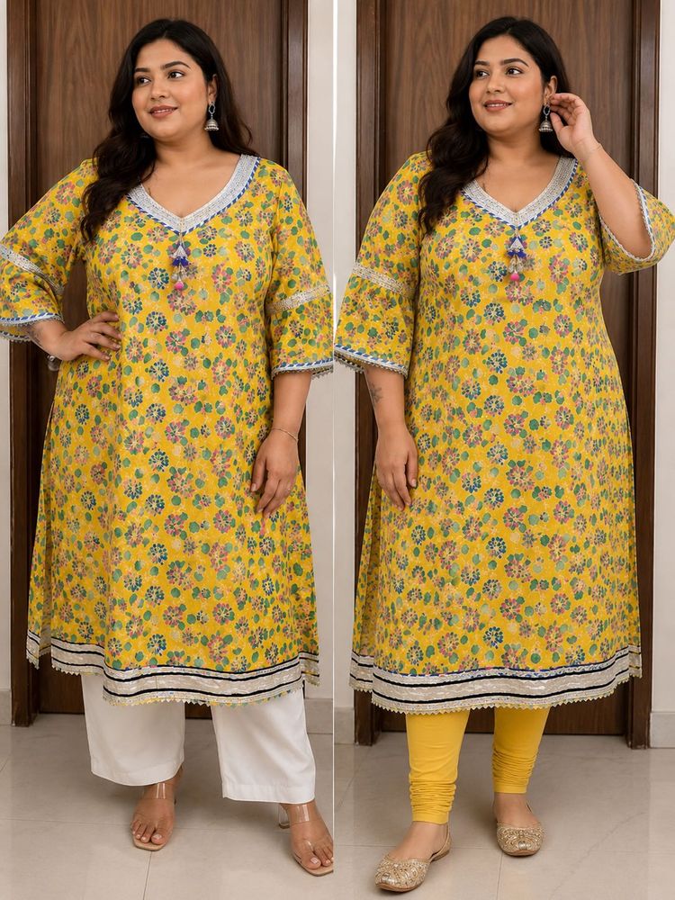 Beautiful Yellow Floral Kurta