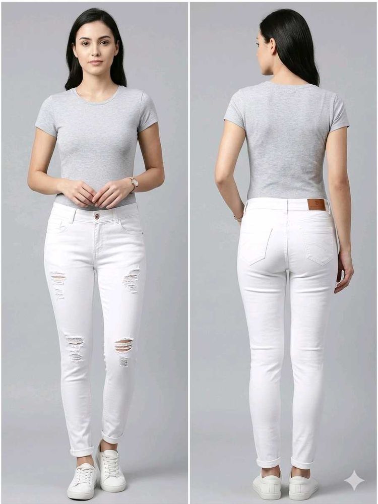 Ripped White Jeans