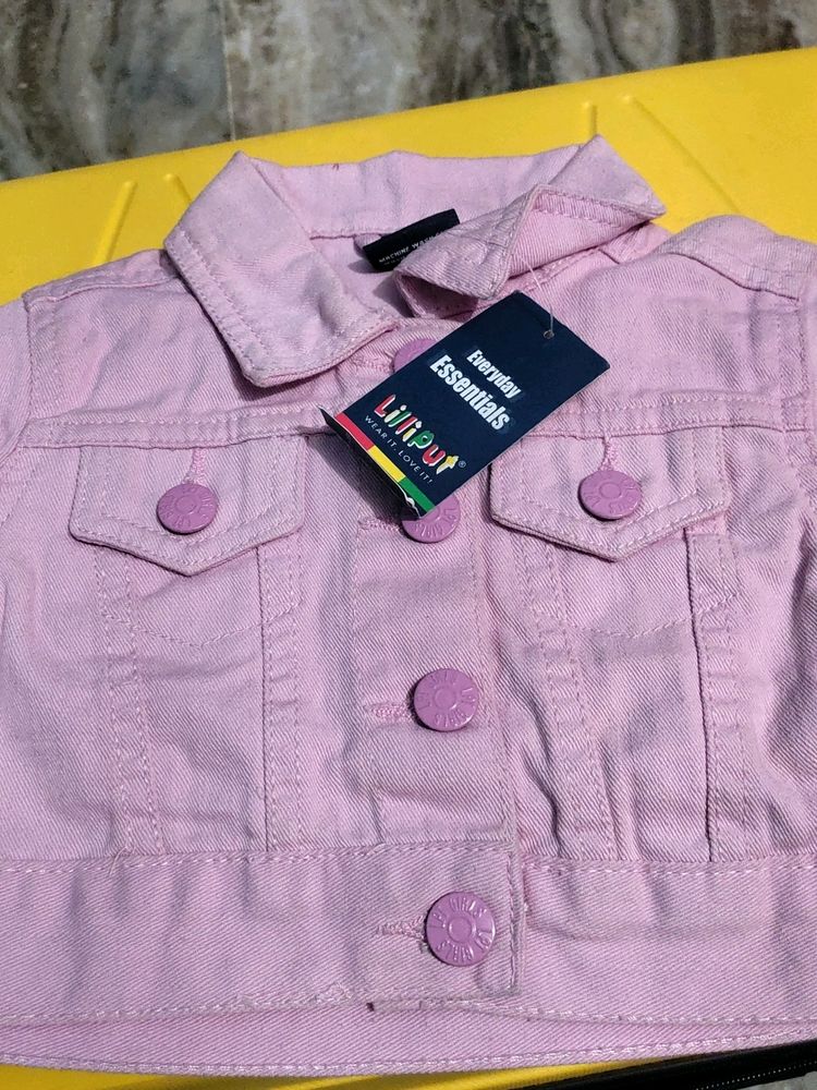 Pink Denim Short Jacket