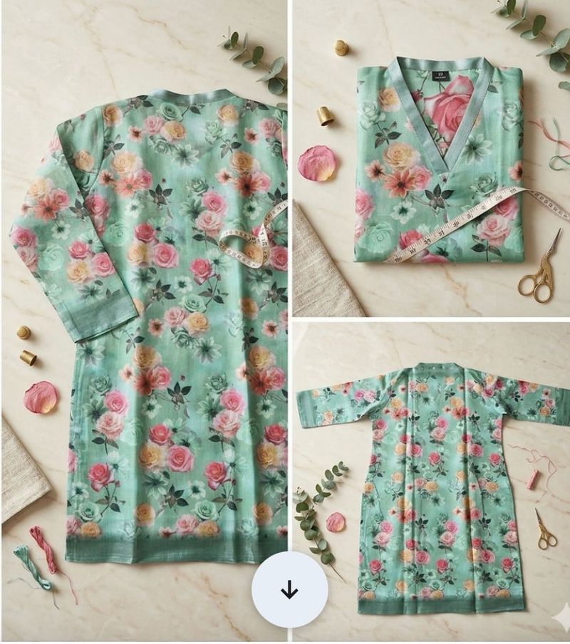 Brand New Floral Print Kurta