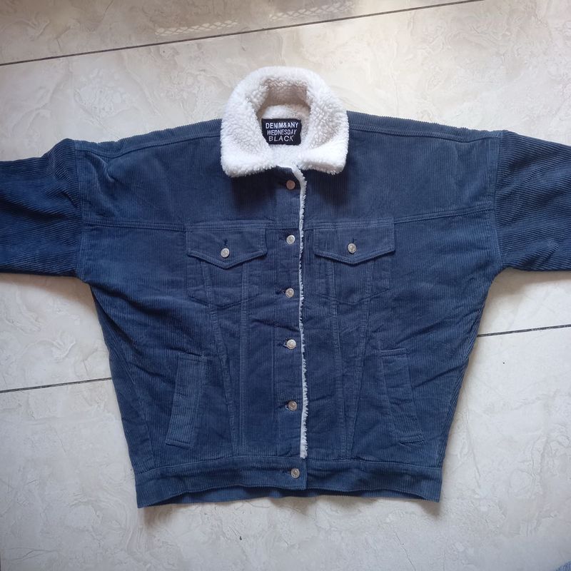Corduroy Jacket with Sherpa Collar
