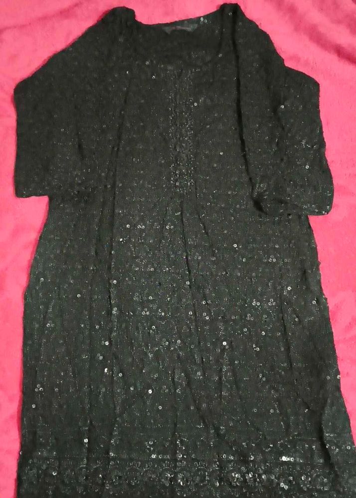 Sparkling Black Sequined Kurta