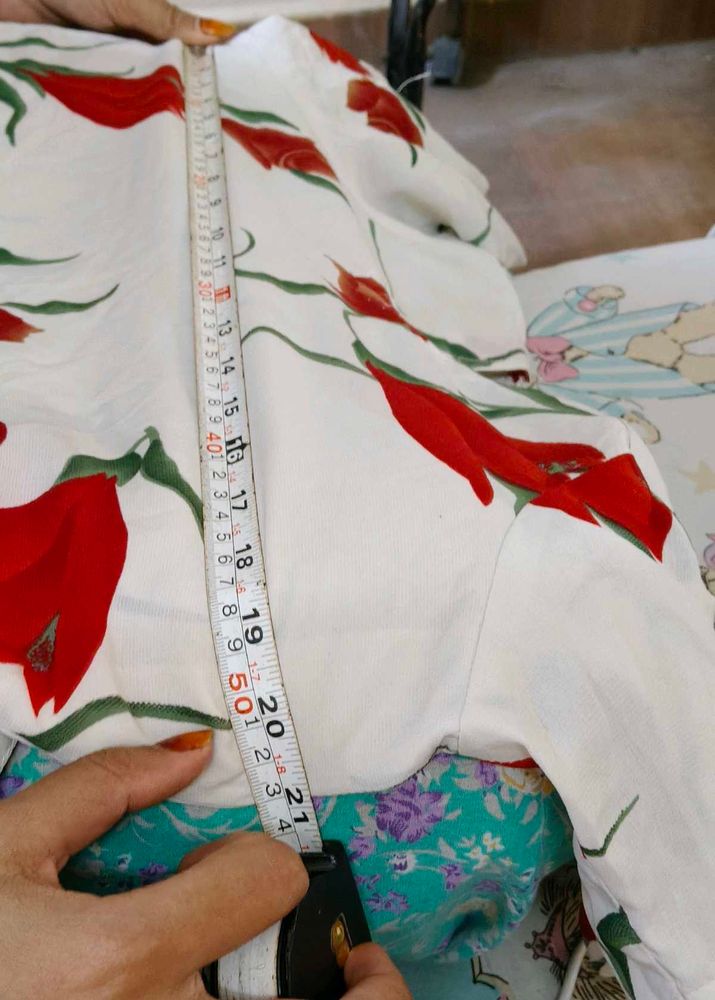 kurta with chudidar  Red Floral Pr