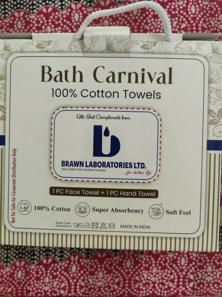 2 brand new Bath Carnival 100% Cotton Towels