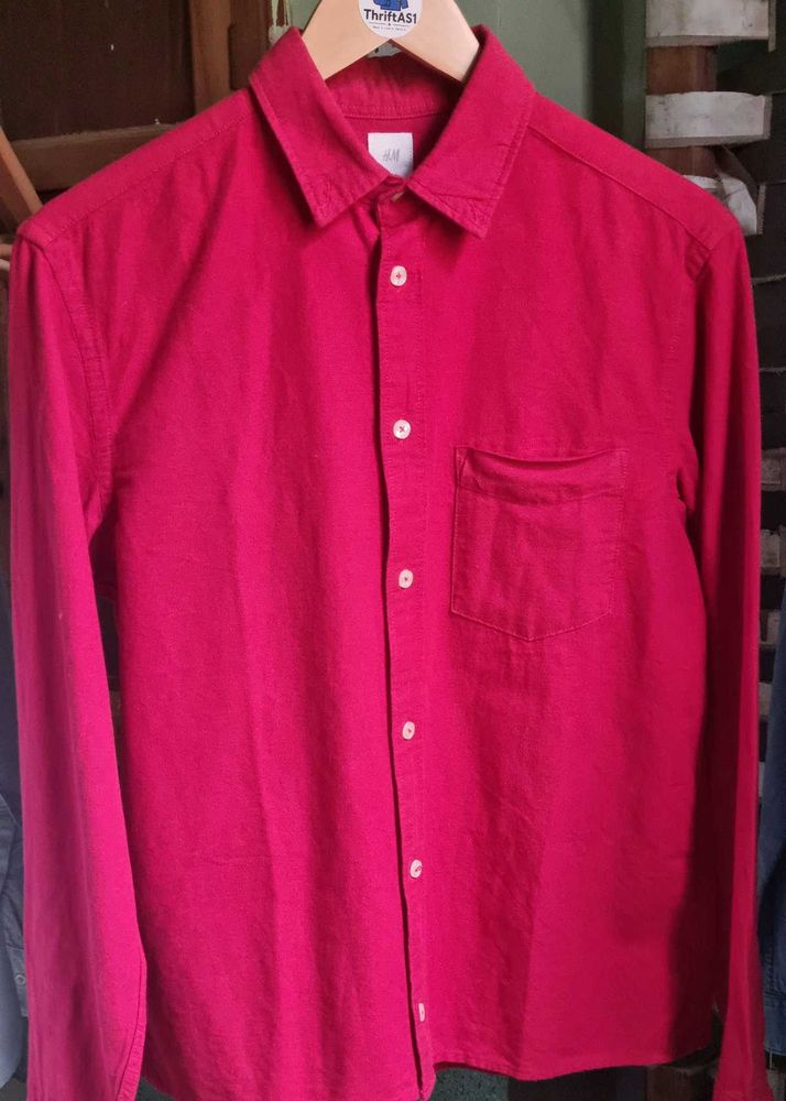 Men's Red Button-Down Shirt