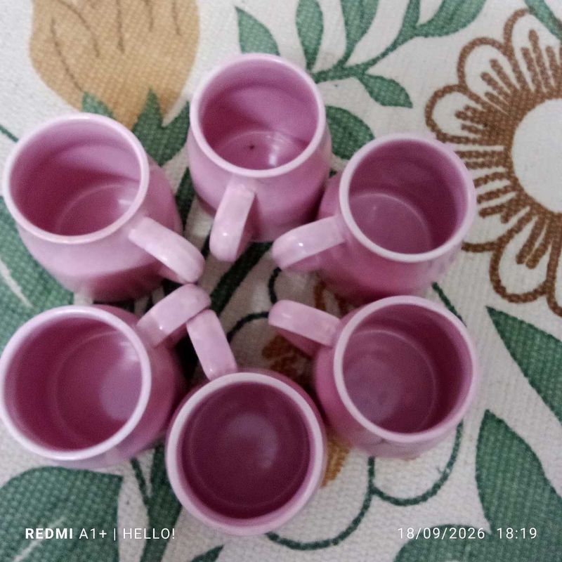 Set of 6 Pink Mugs