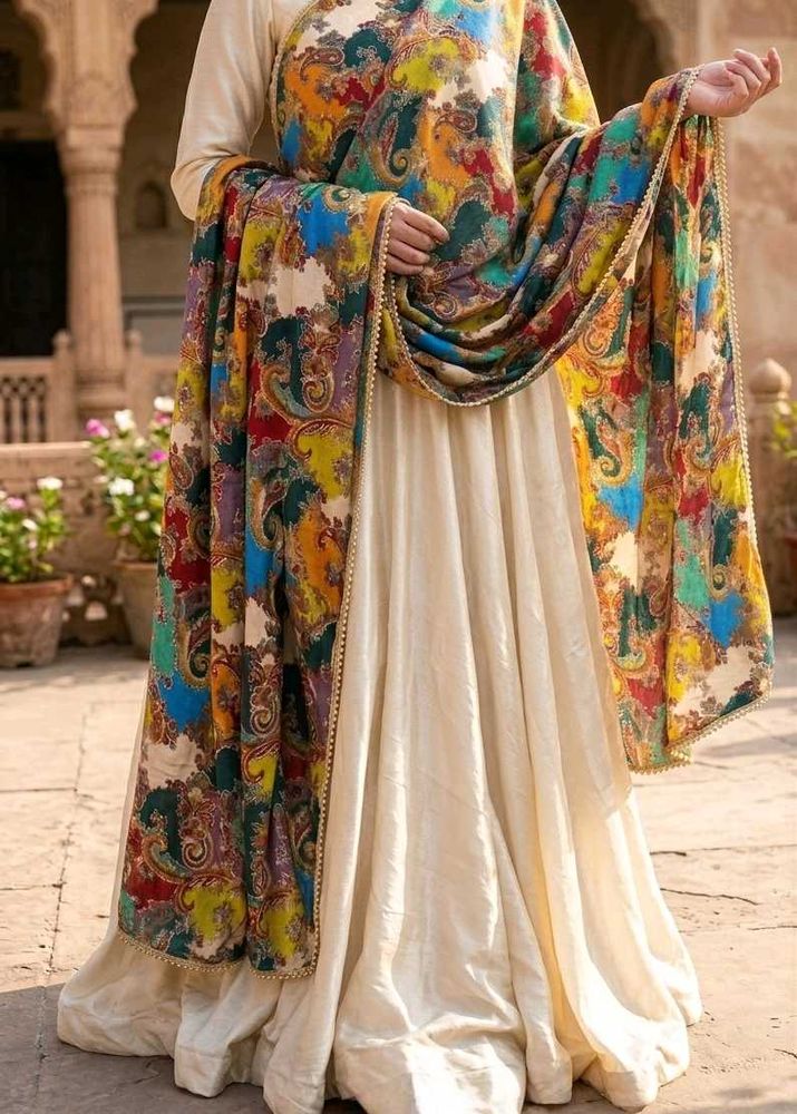 brand new Vibrant Paisley Print heavy Dupatta