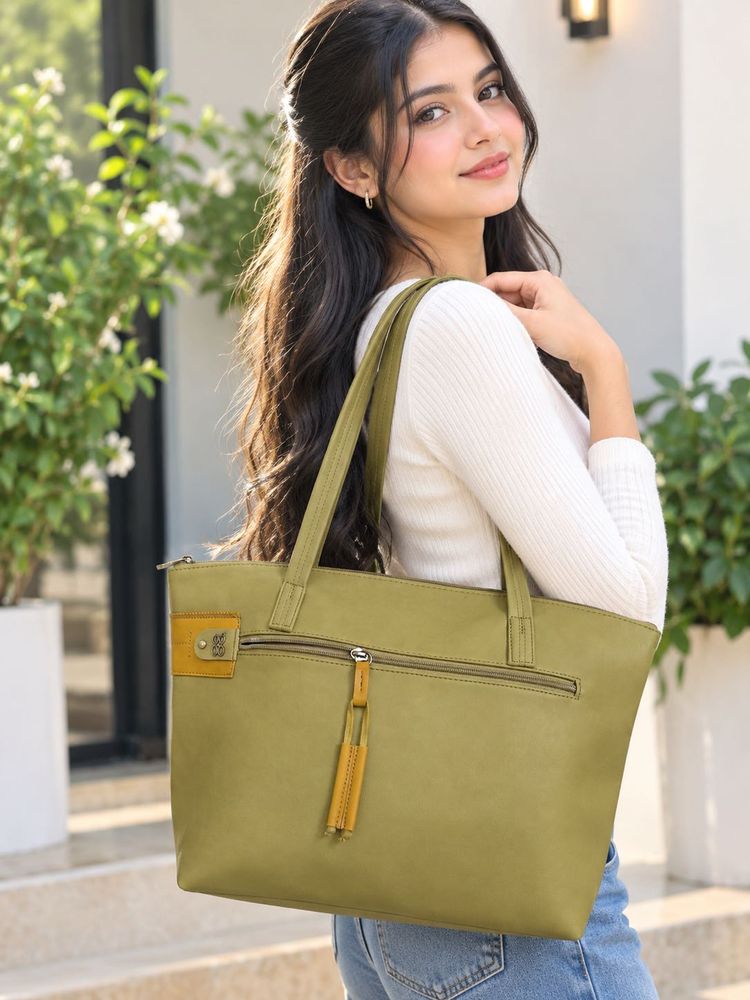 Stylish Olive Green Tote Bag